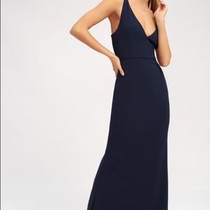 Lulus Melora Dress in Navy xs